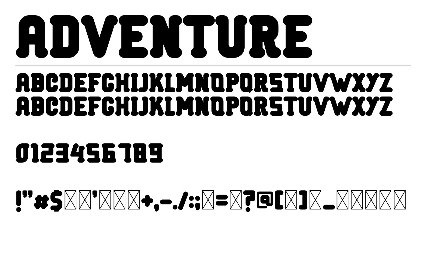Adventure Font preview