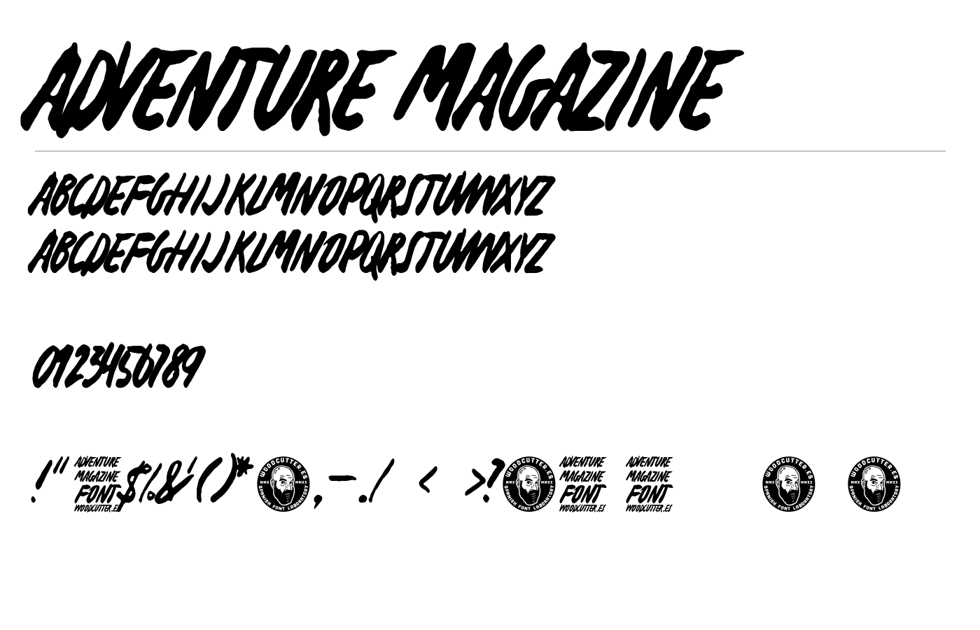 Adventure Magazine Font preview