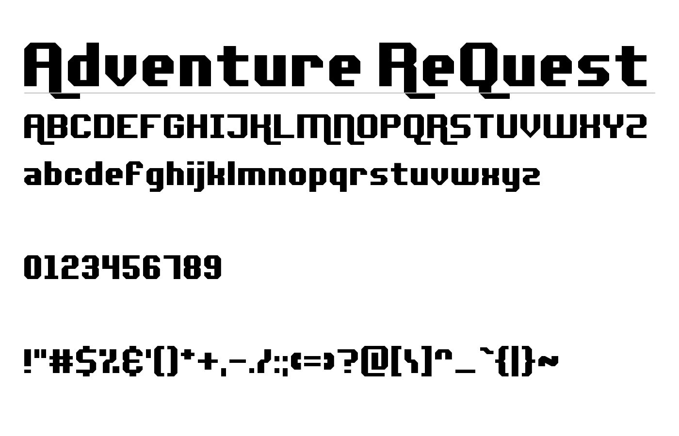 Adventure ReQuest Font preview