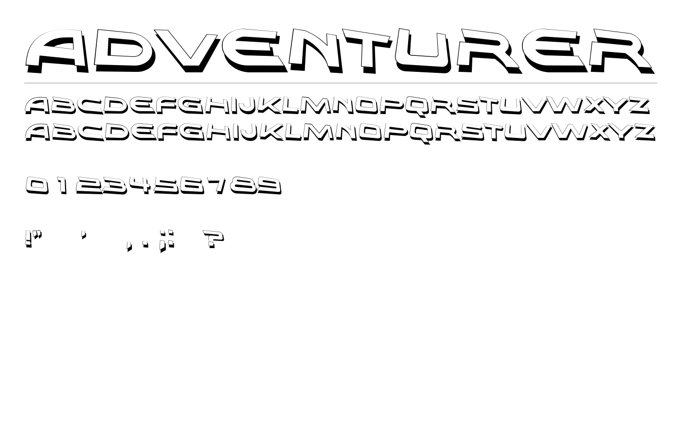Adventurer Font preview