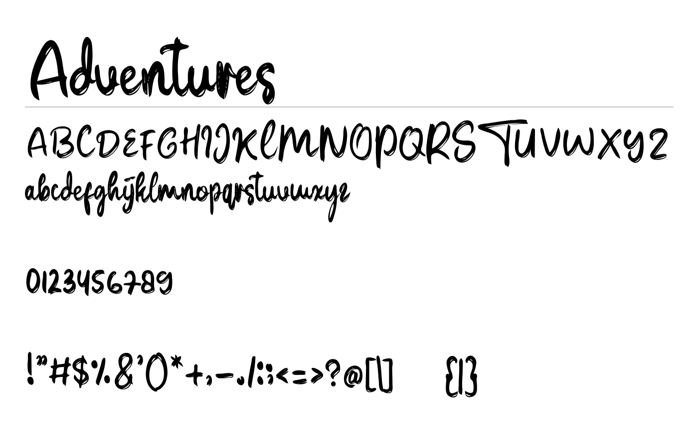 Adventures Font preview