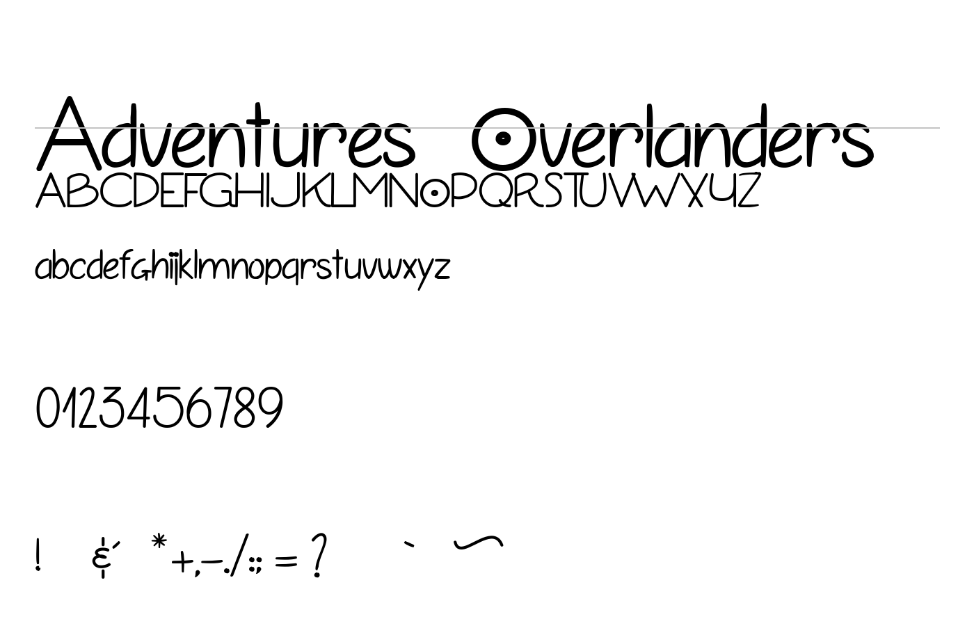 Adventures Overlanders Font preview