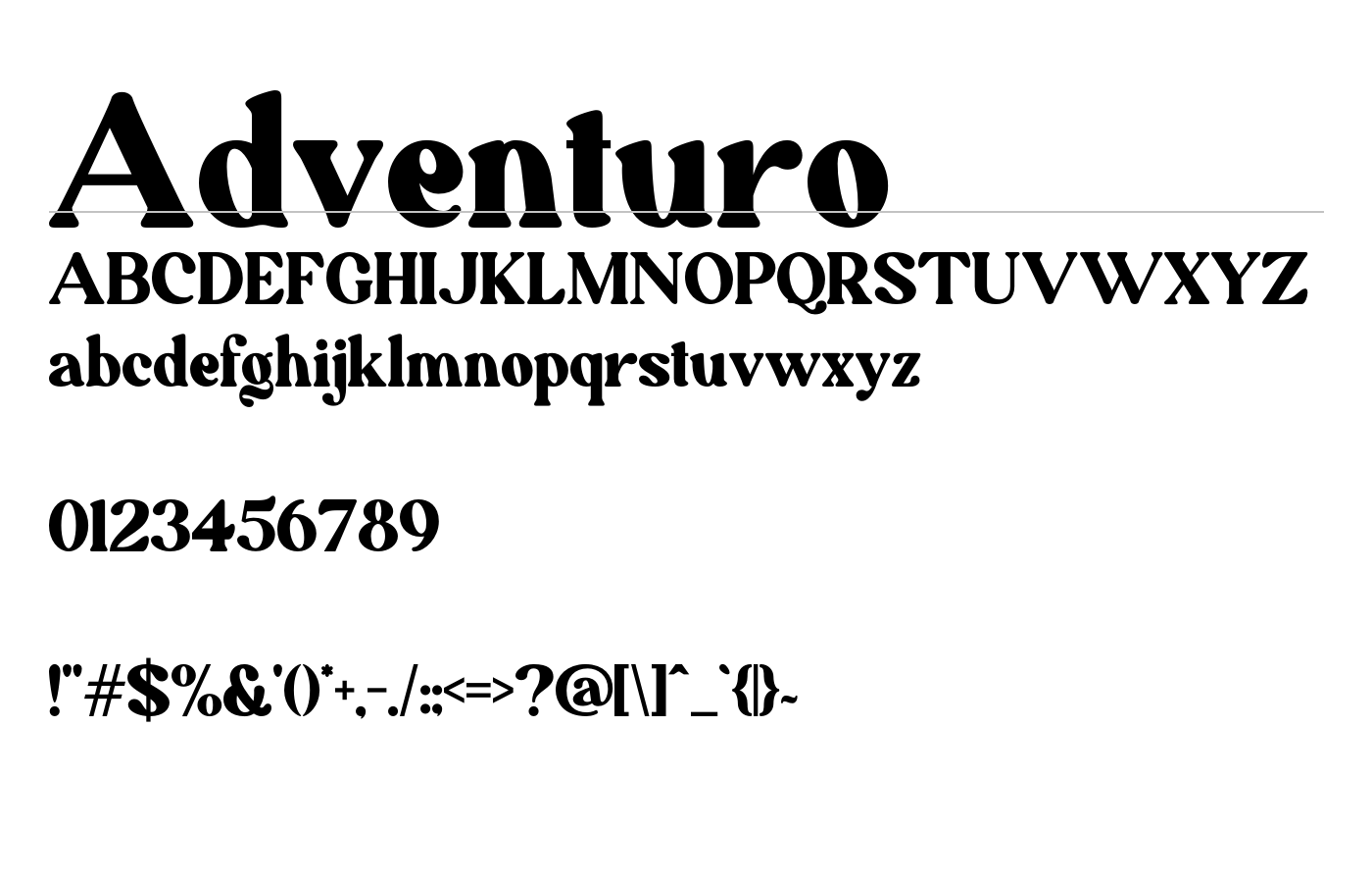 Adventuro Font preview