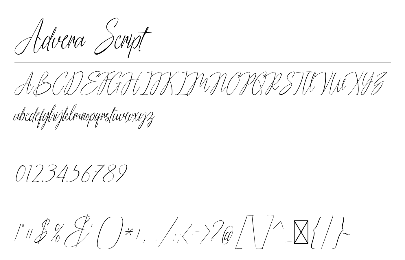 Advera Script Font preview