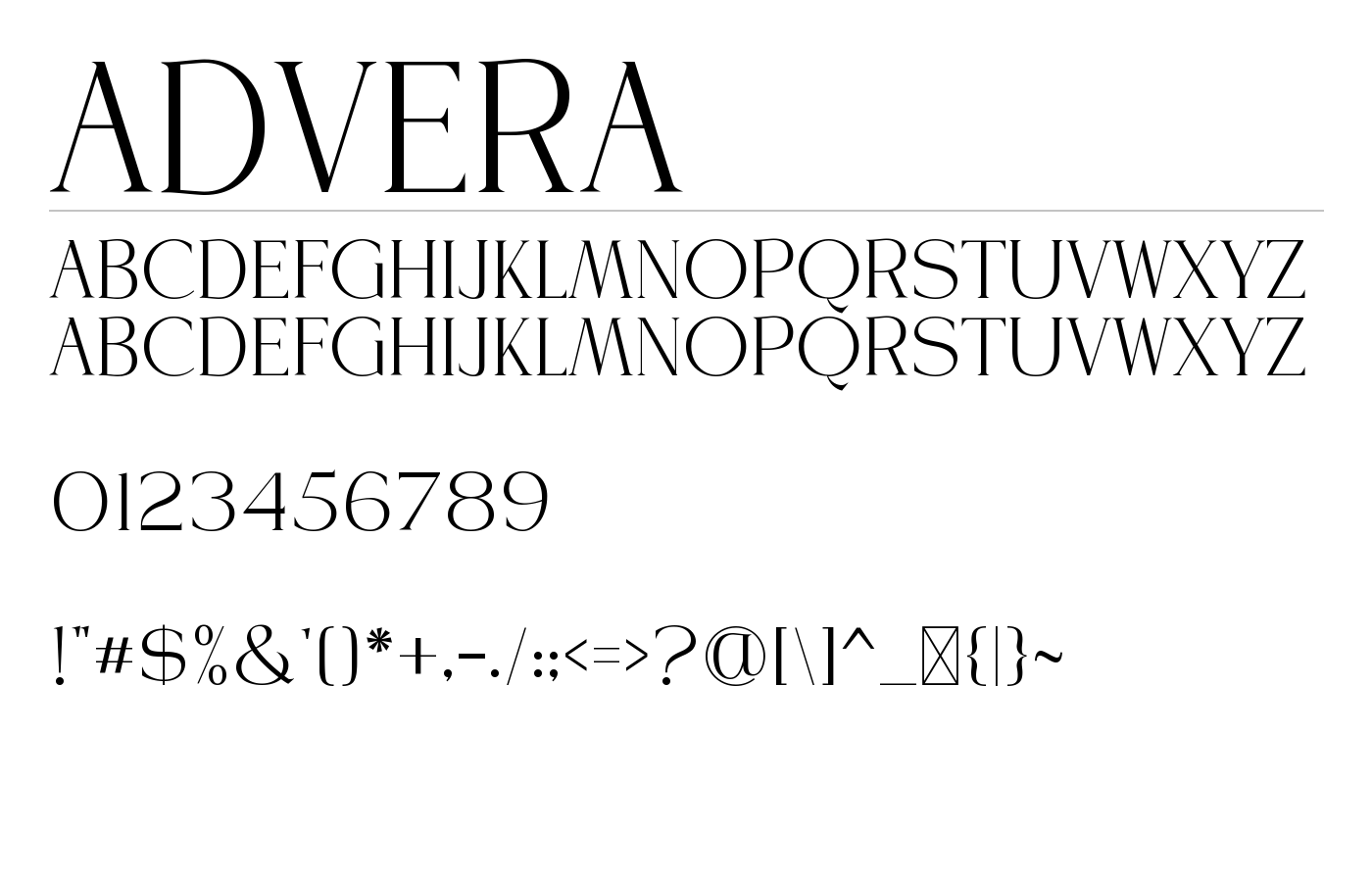 Advera Font preview
