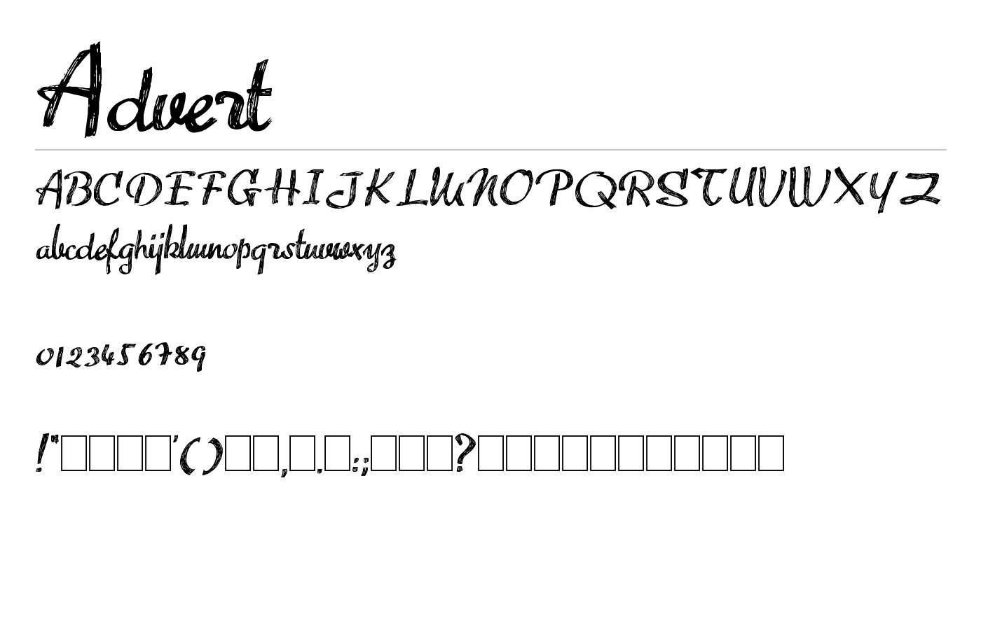 Advert Font preview