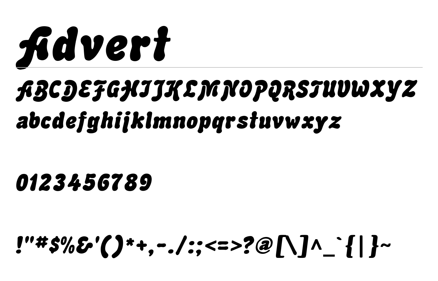 Advert Font preview