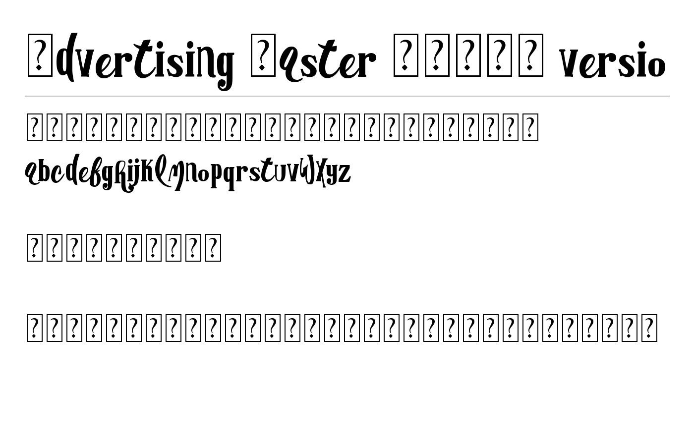 Advertising Master LIGHT versio Font preview