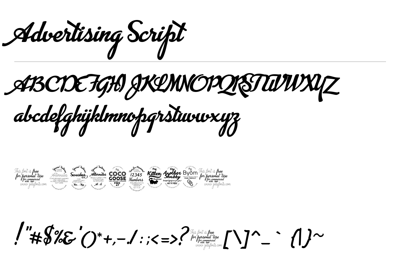 Advertising Script Monoline Font preview