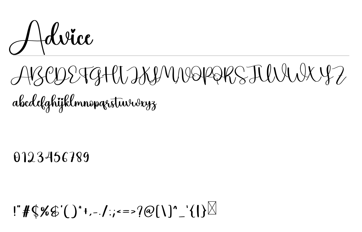 Advice Font preview