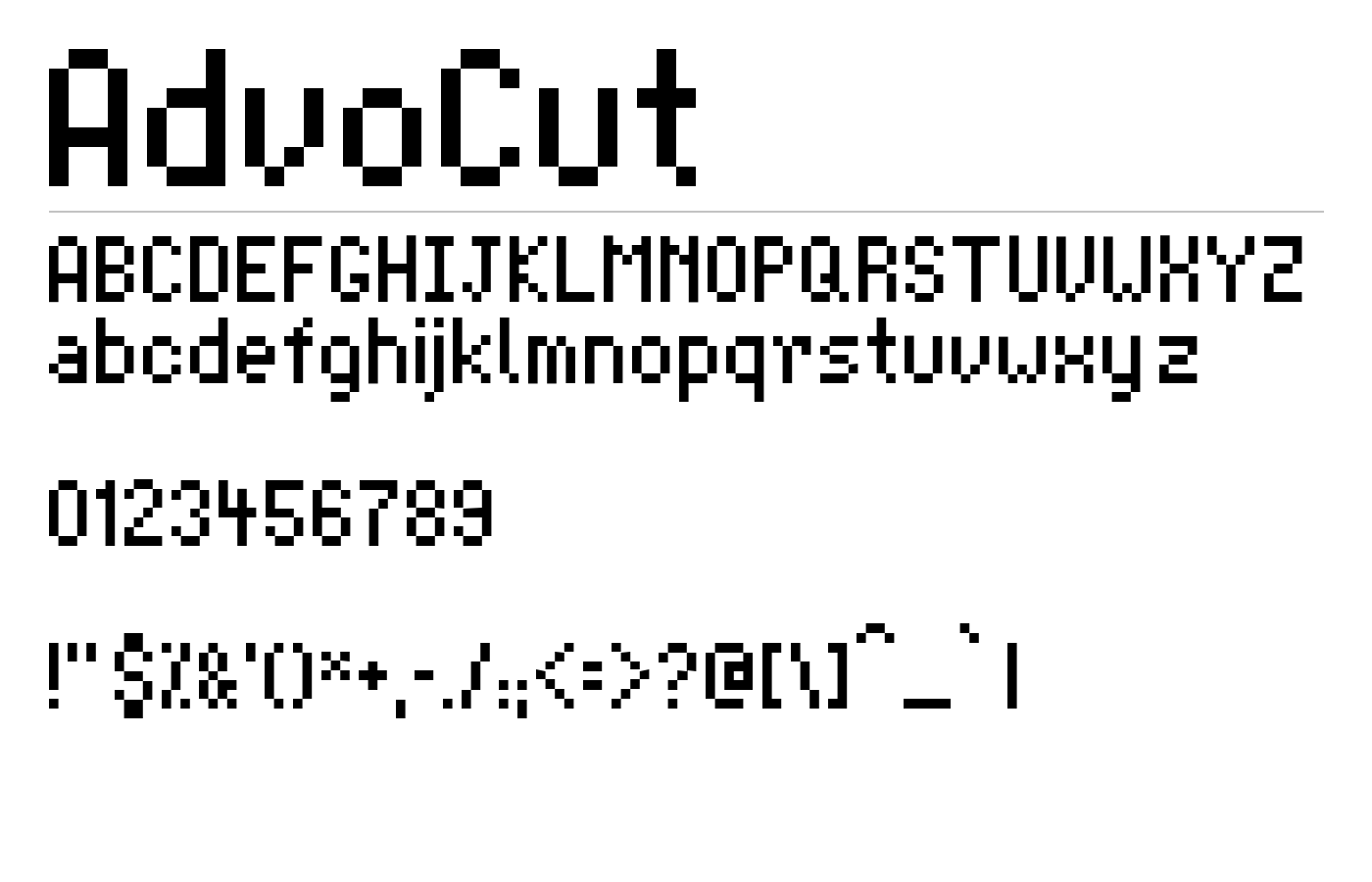 AdvoCut Font preview