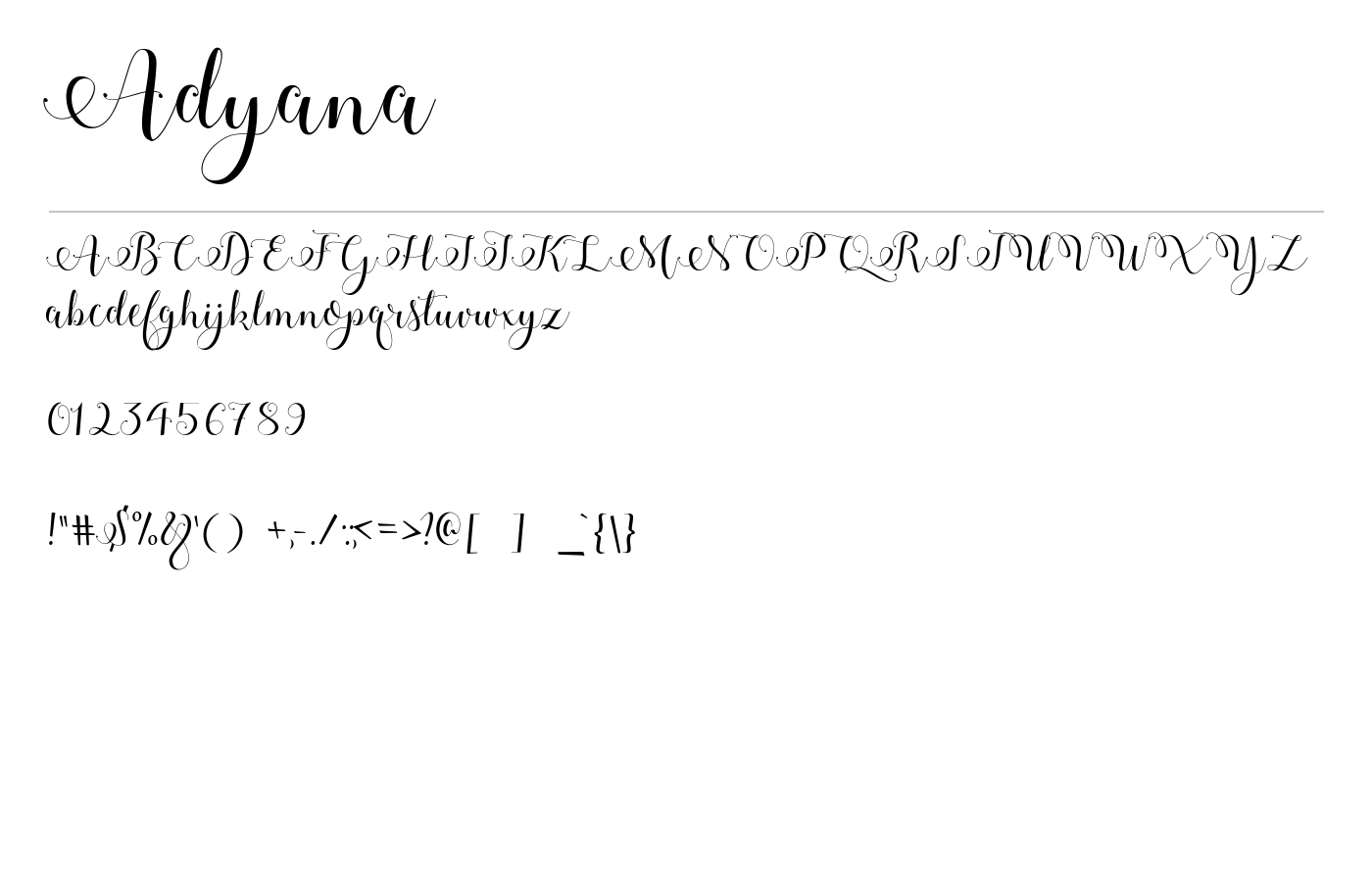 Adyana Font preview