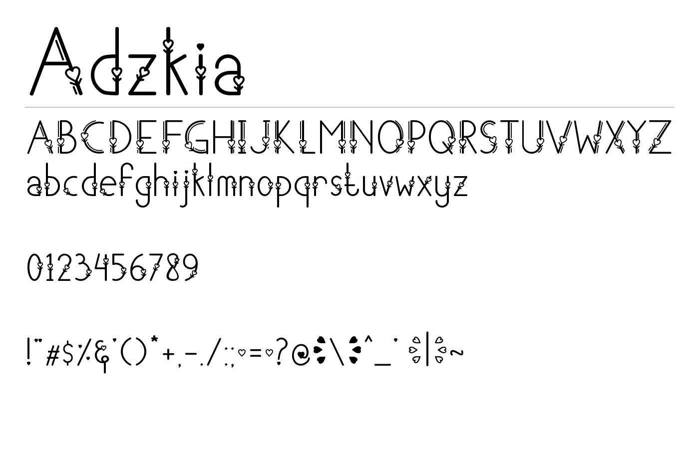 Adzkia Font preview