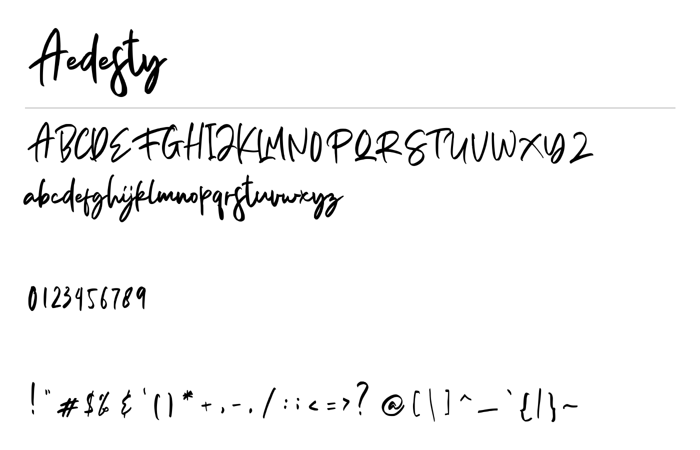 Aedesty Script Demo Font preview