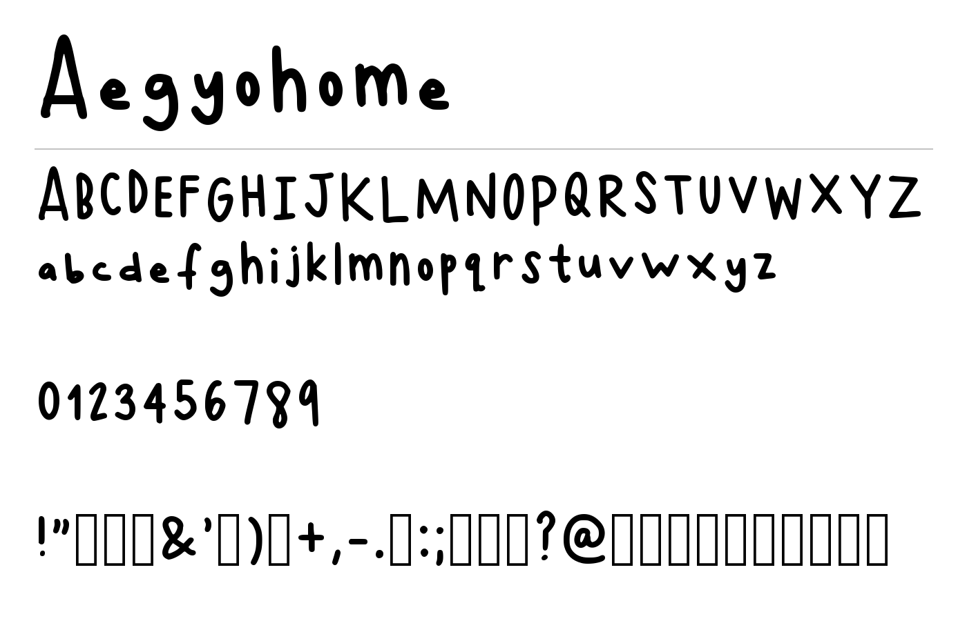 Aegyohome Font preview