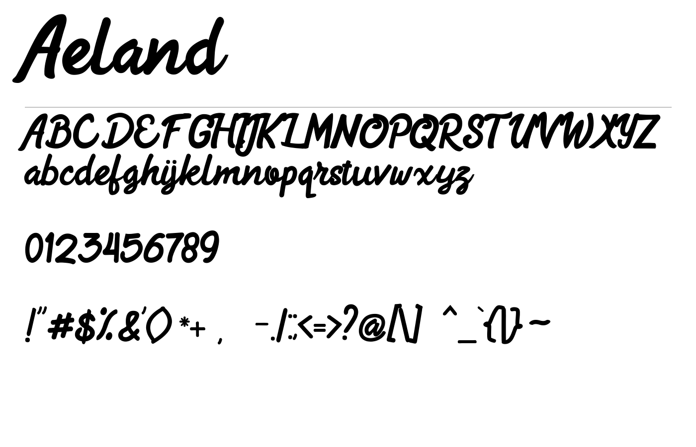 Aeland Font preview