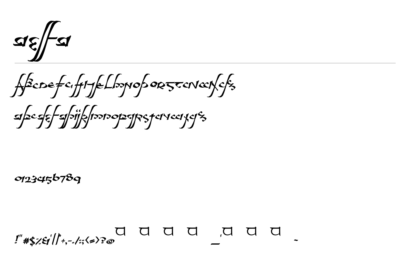 aelfa Font preview