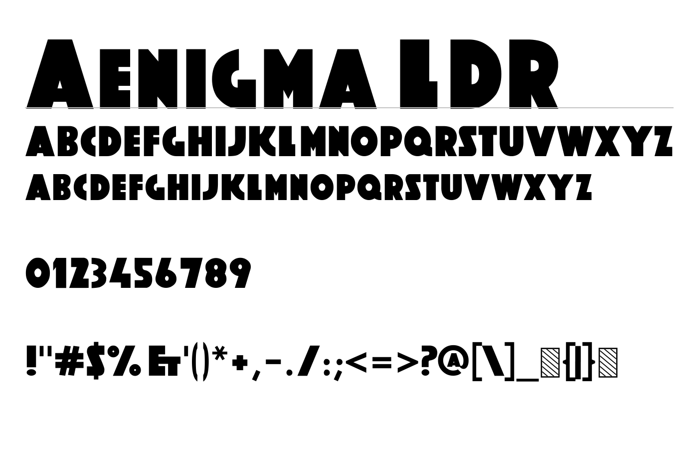 Aenigma LDR Font preview