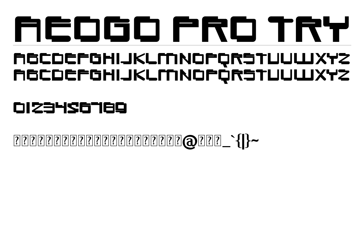 Aeogo Pro Try Font preview