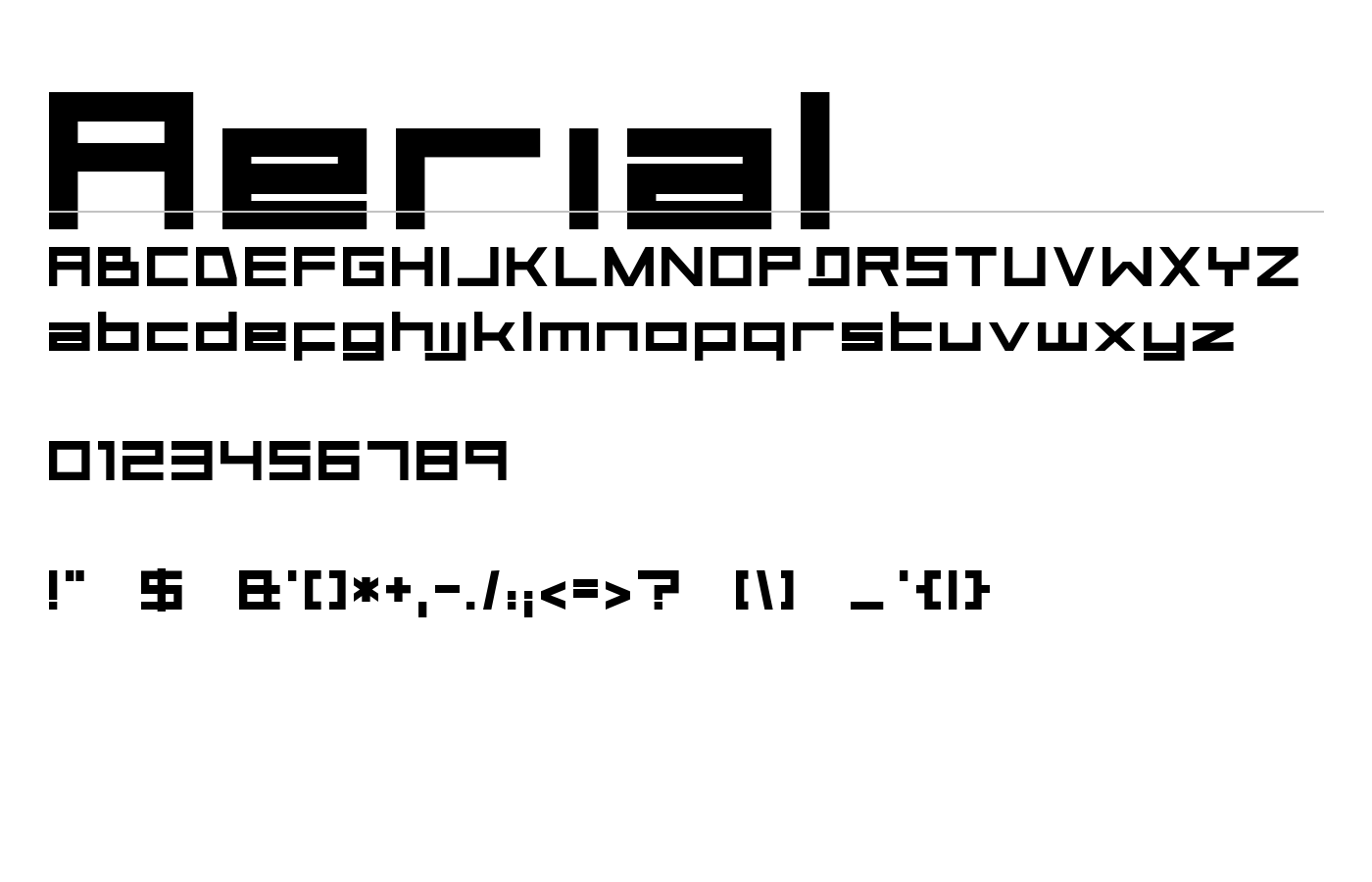 Aerial Font preview