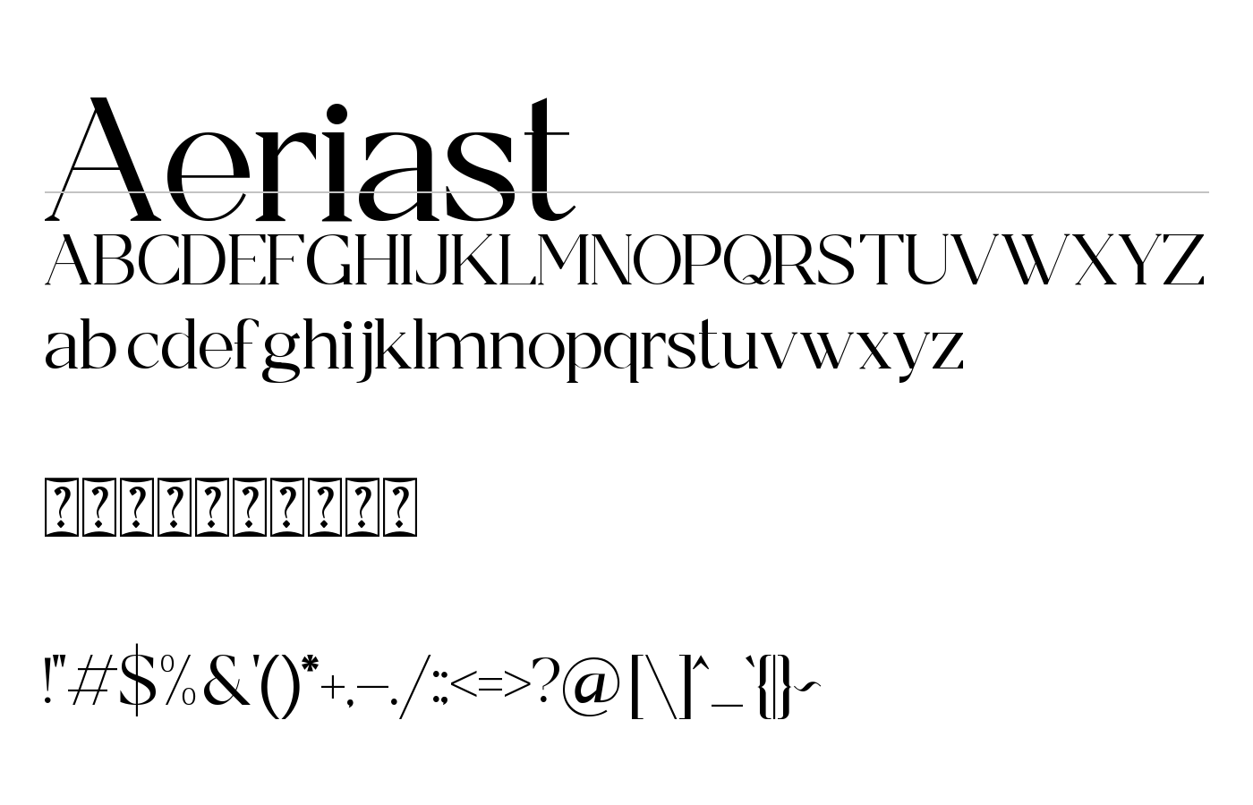 Aeriast Font preview
