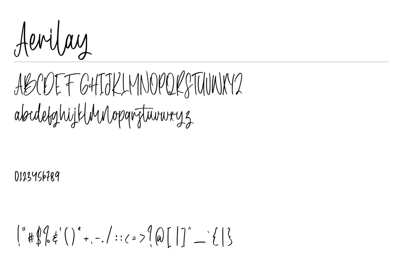 Aerilay Font preview