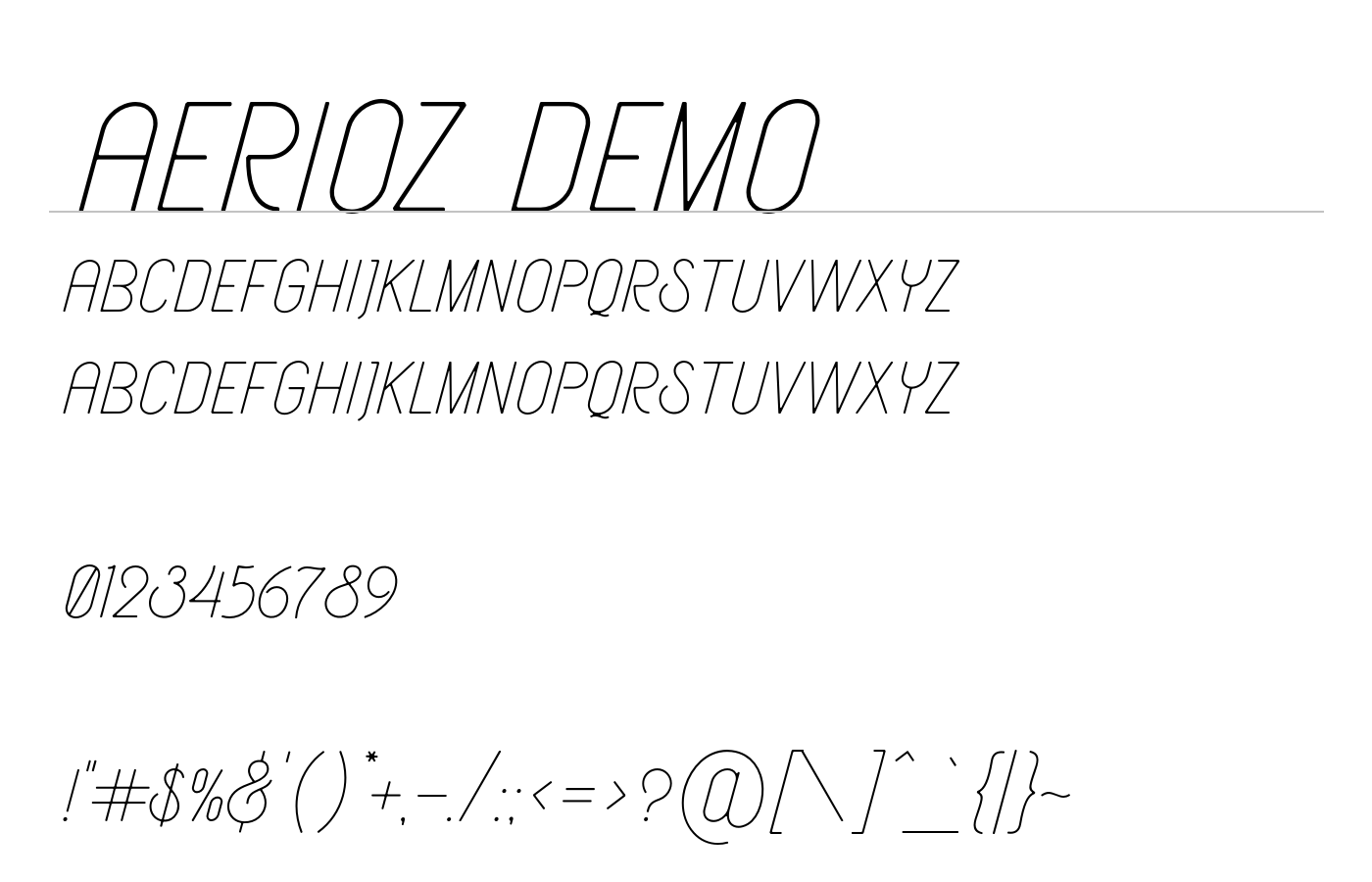 Aerioz Demo Font preview