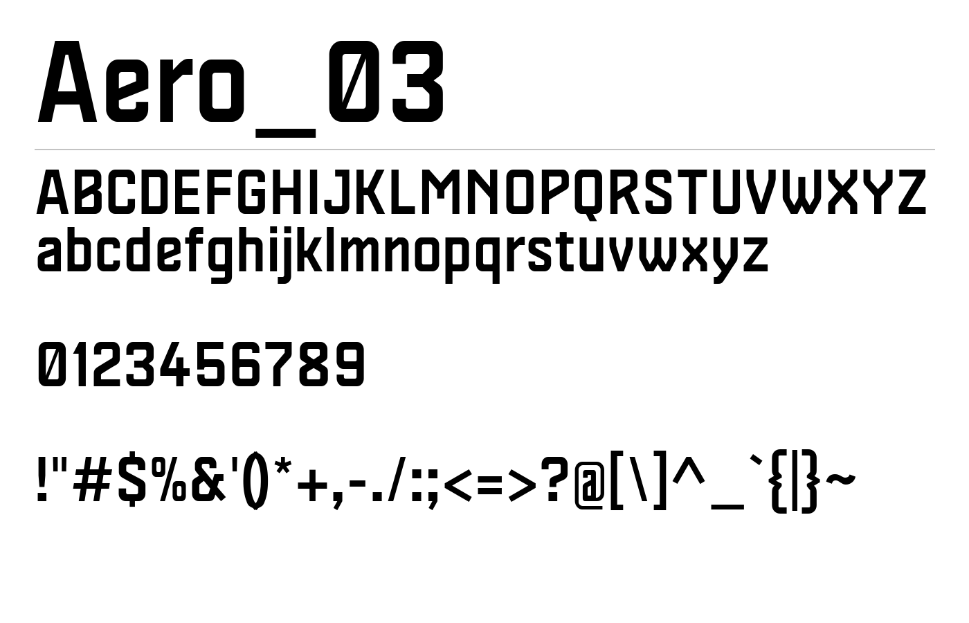 Aero_03 Font preview