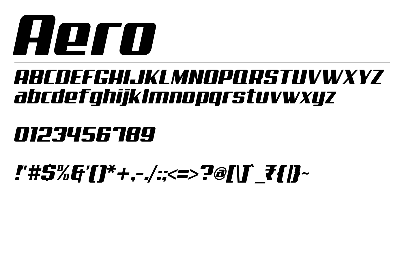 Aero Font preview