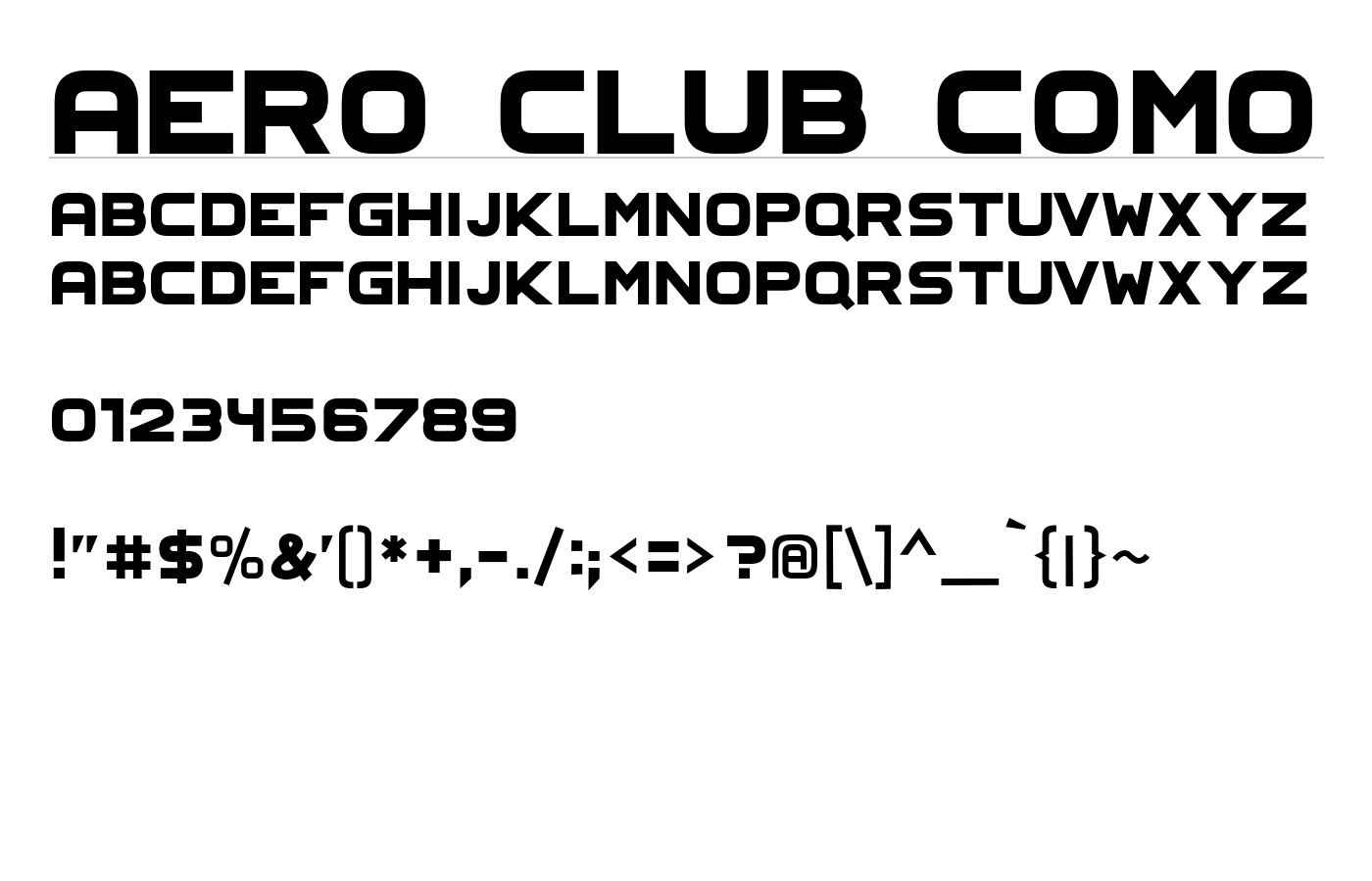 Aero Club Como Font preview