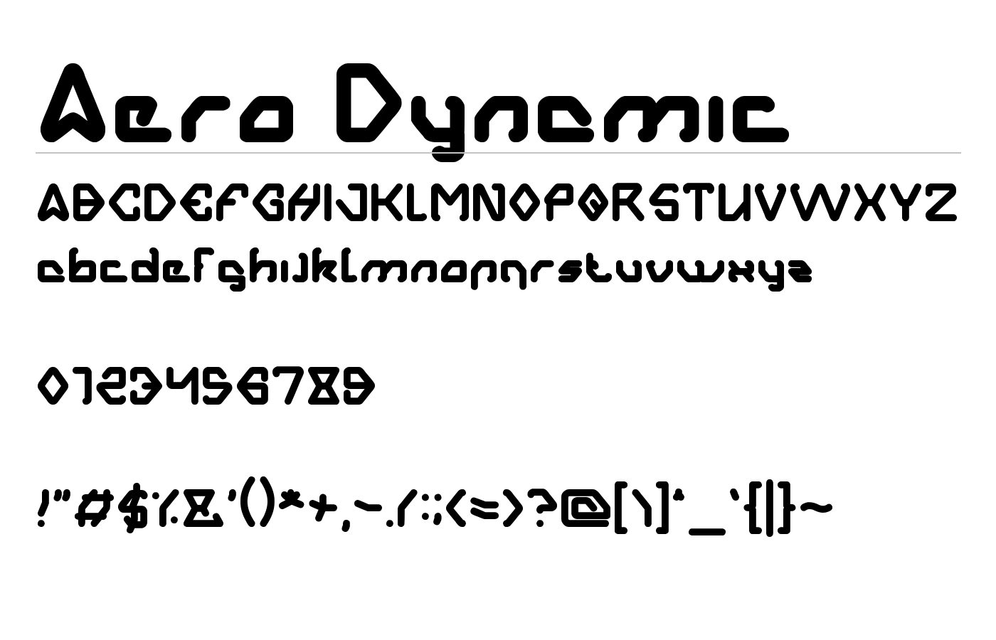 Aero Dynamic Font preview
