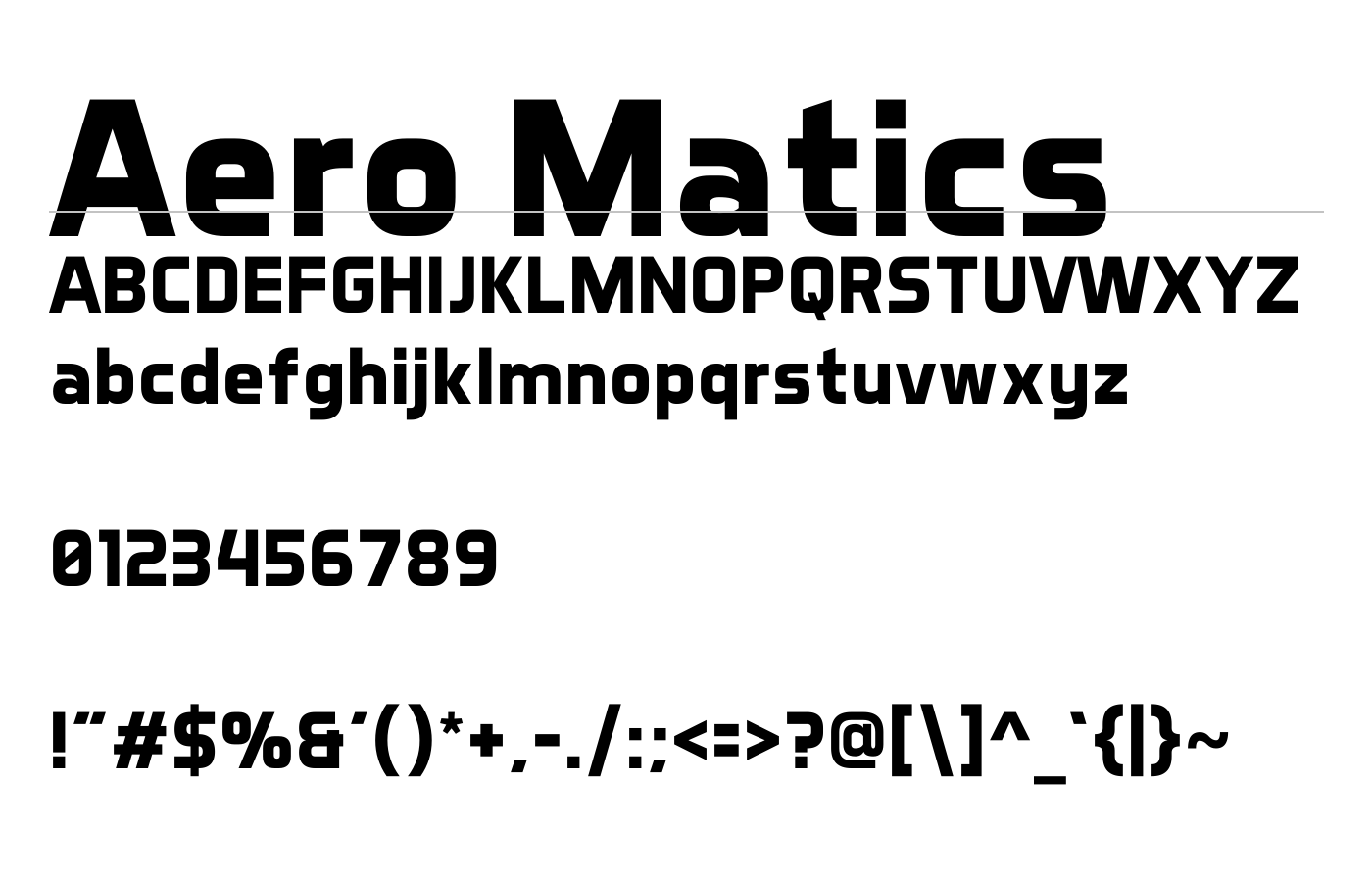 Aero Matics Font preview