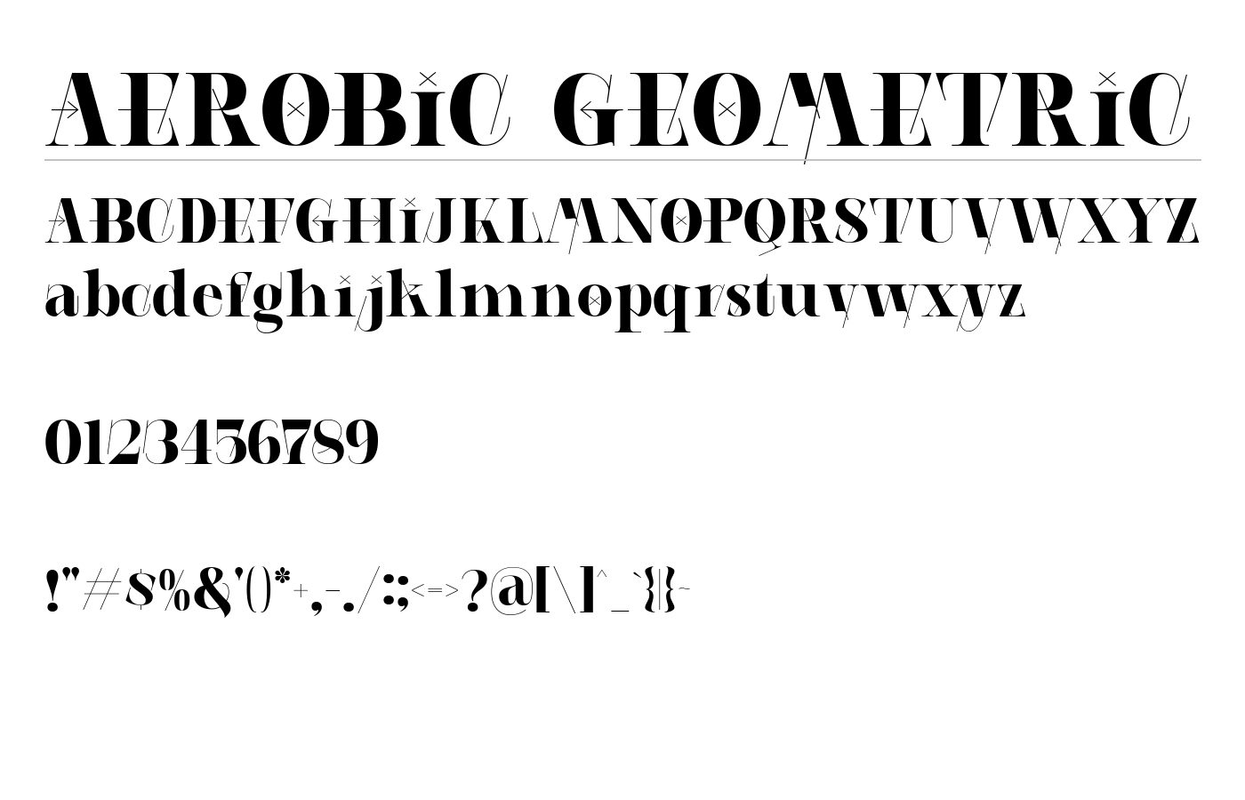 AEROBIC GEOMETRIC Font preview