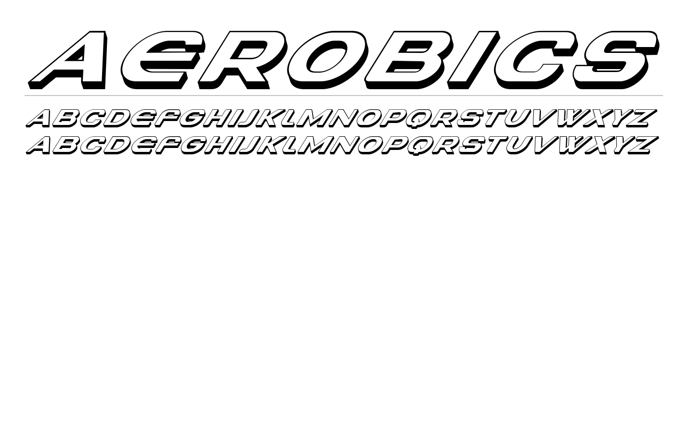 Aerobics Font preview