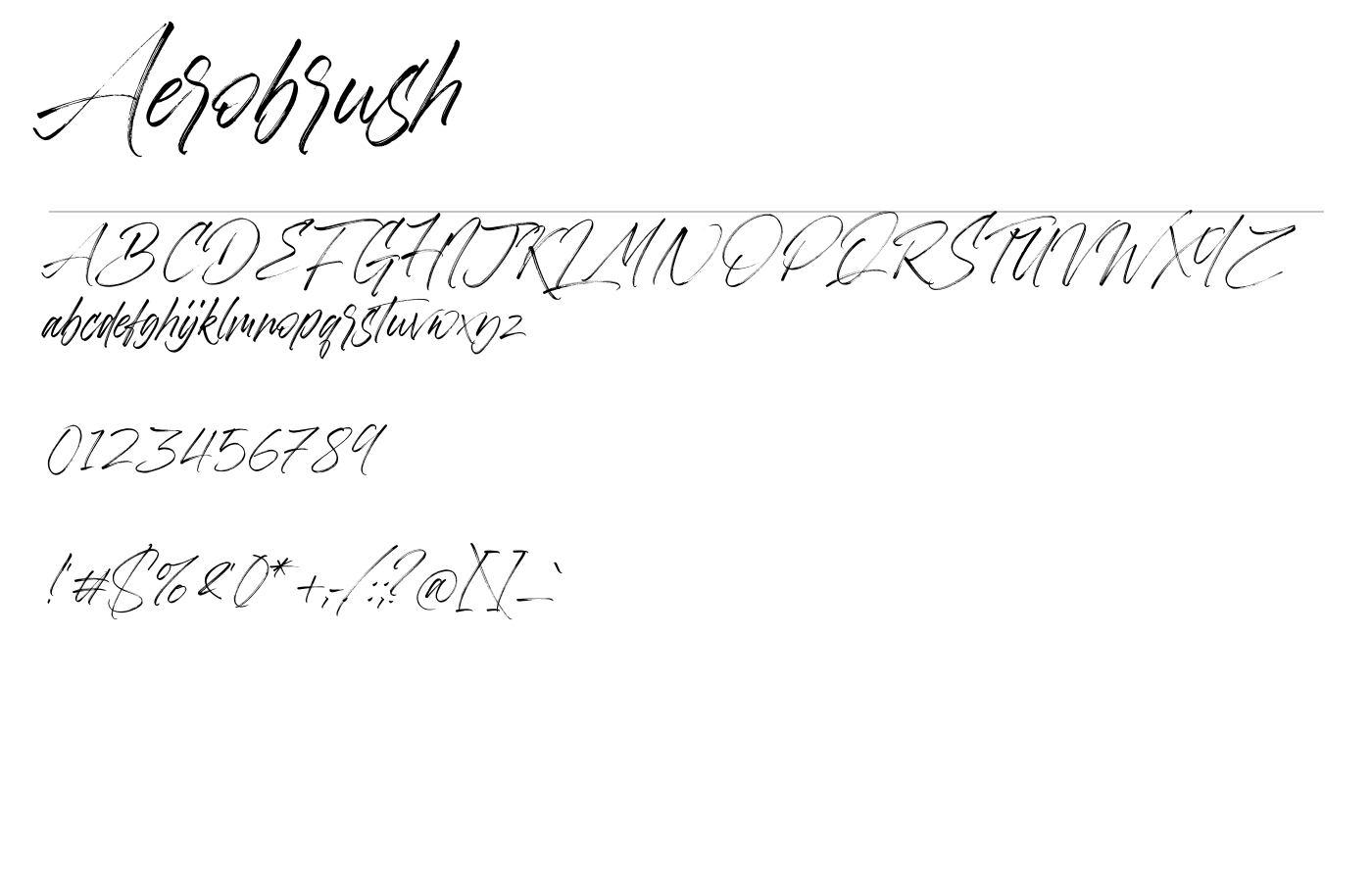Aerobrush Font preview
