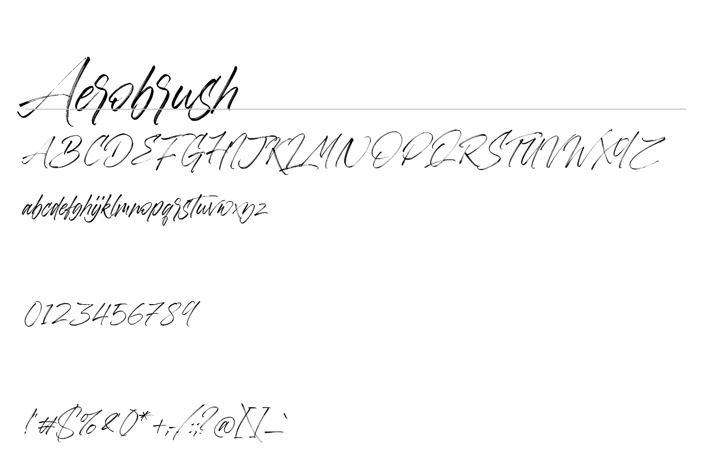 Aerobrush Font preview
