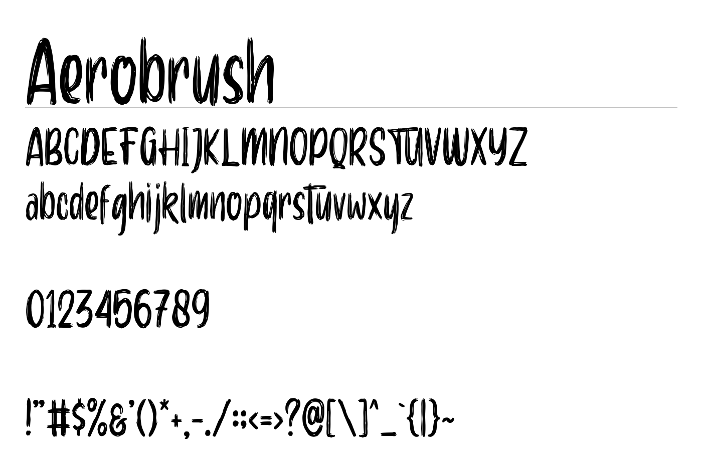 Aerobrush Font preview