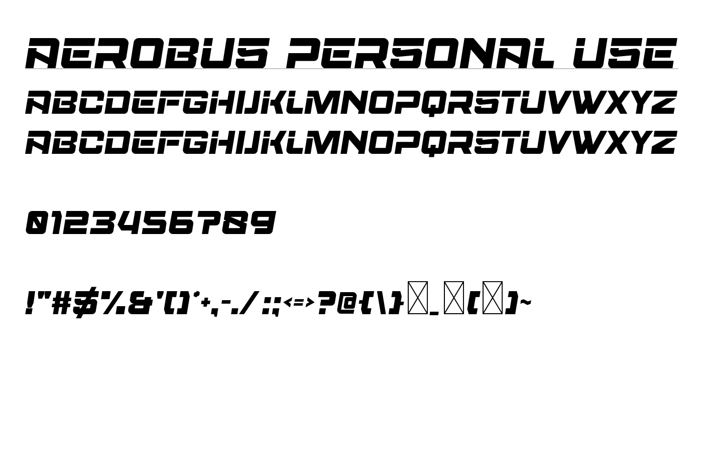 Aerobus Font preview
