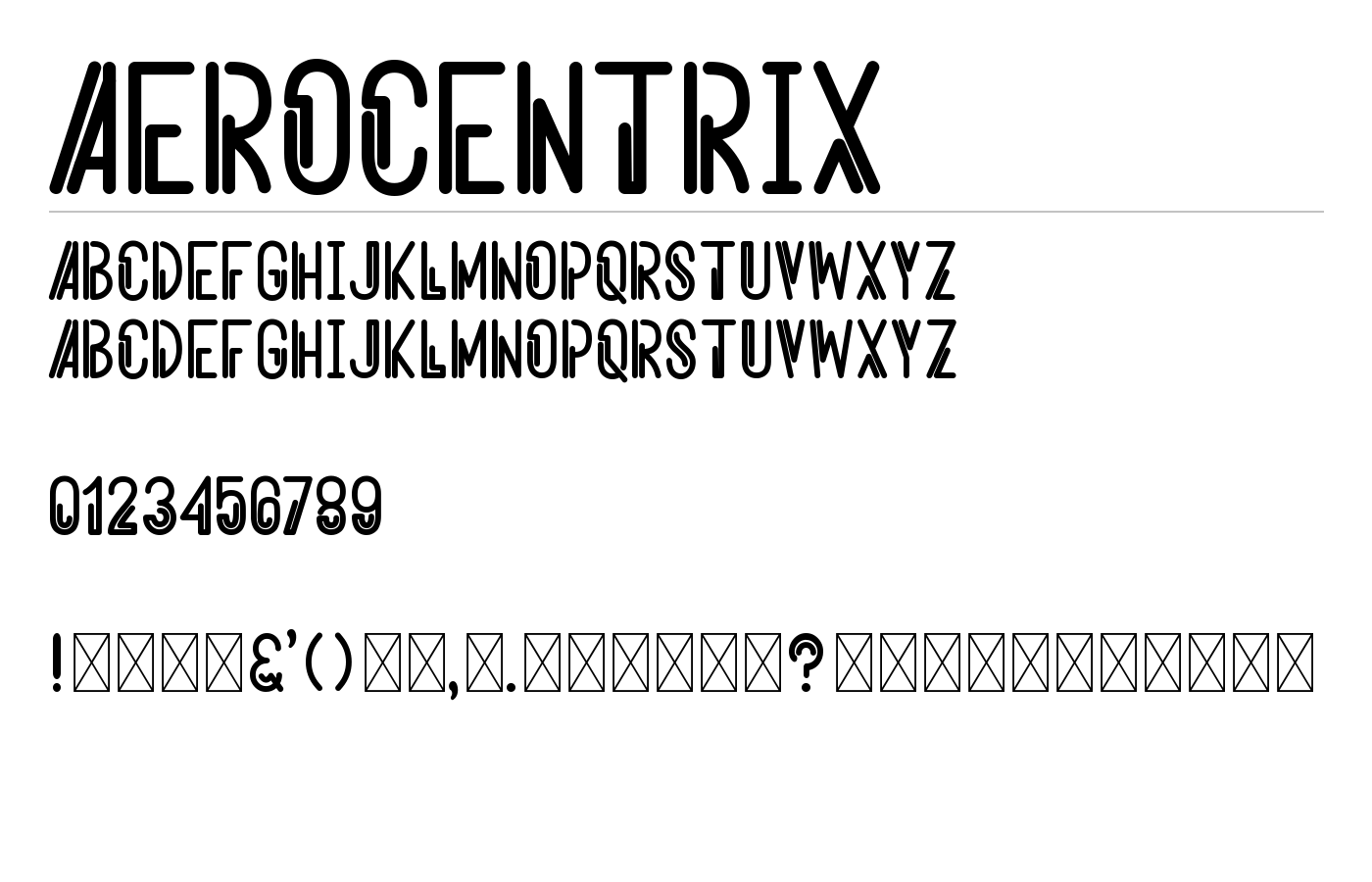 Aerocentrix Font preview