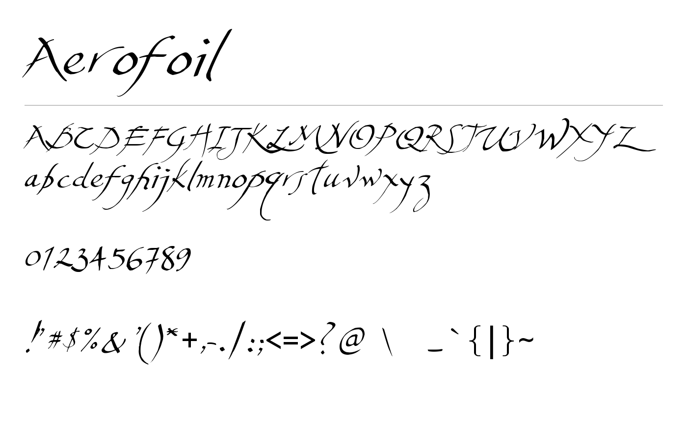 Aerofoil Font preview