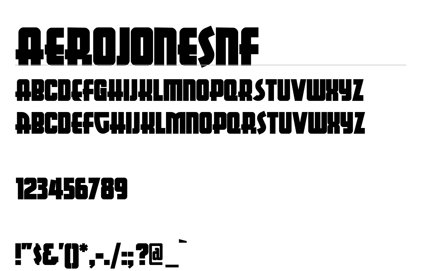 AerojonesNF Font preview