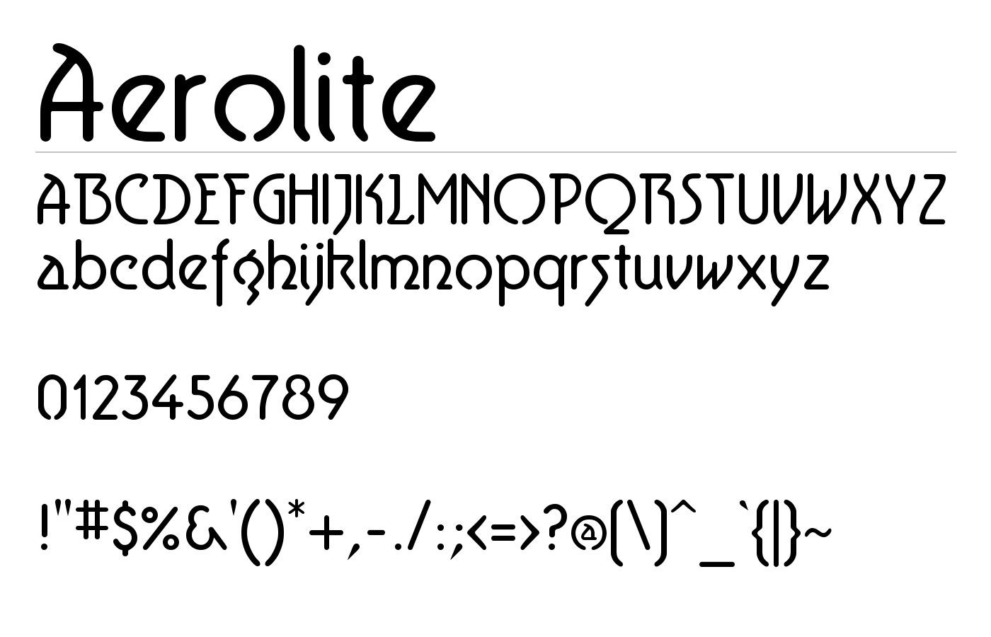 Aerolite Font preview