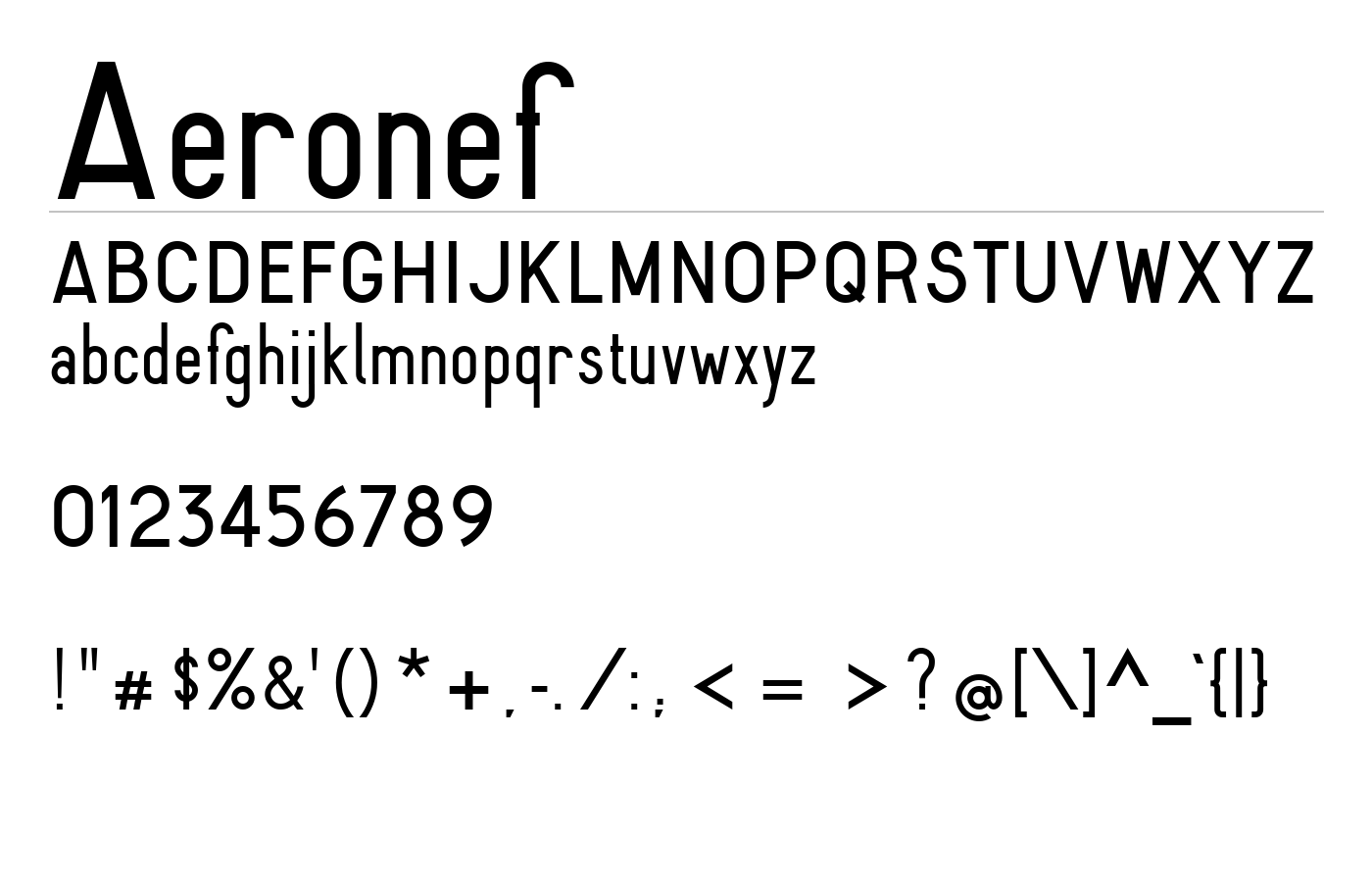 Aeronef Font preview