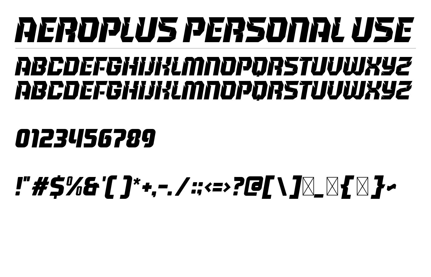 Aeroplus Font preview