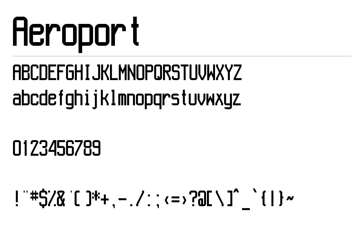 Aeroport Font preview