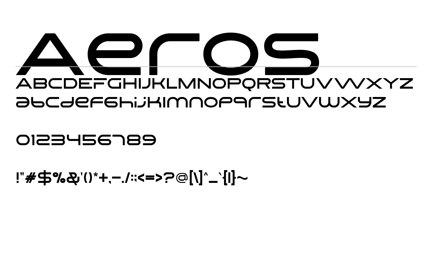 Aeros Font preview