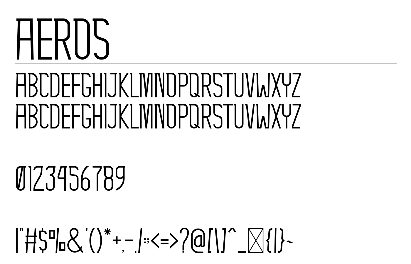 Aeros Font preview
