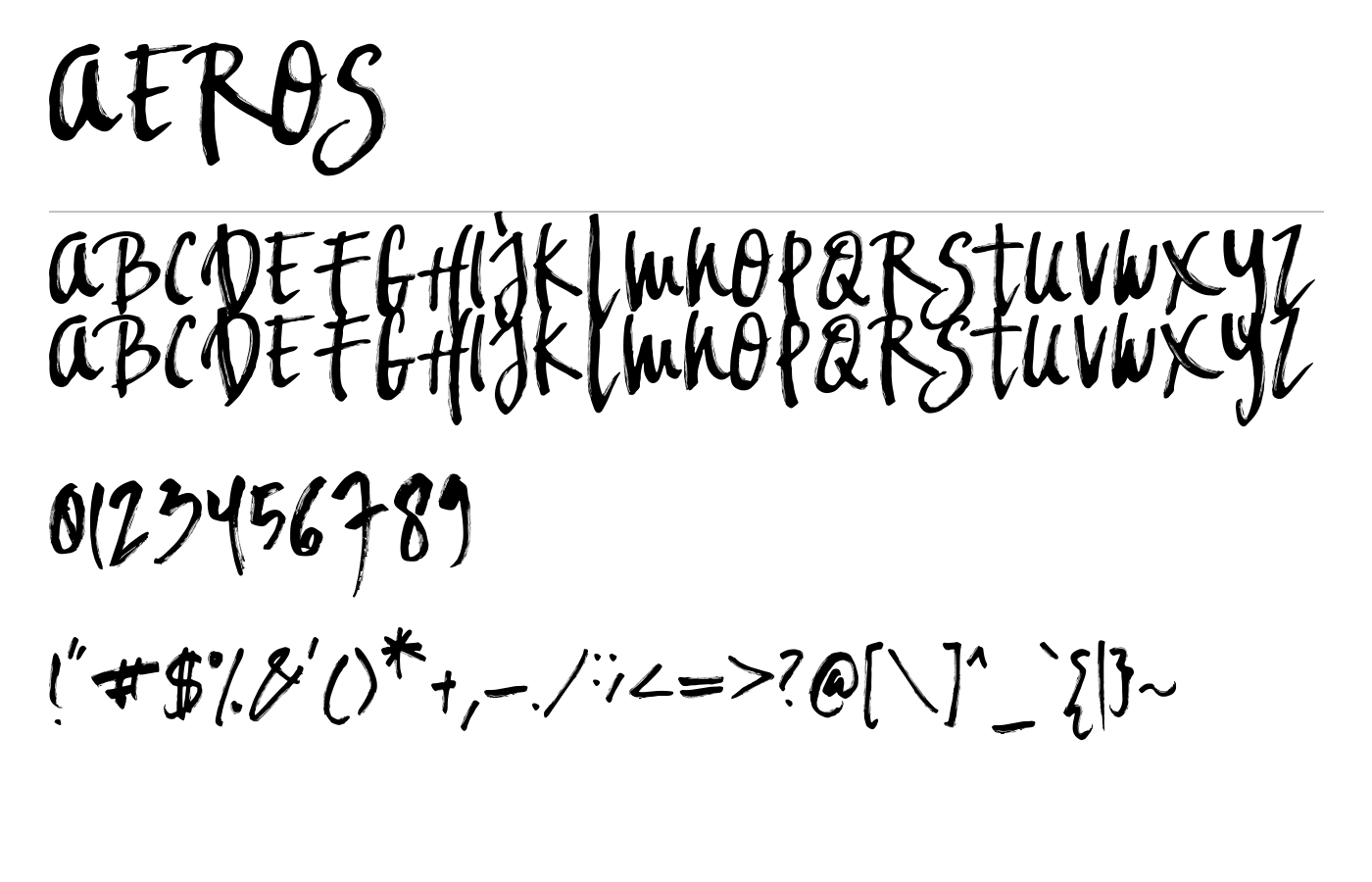 Aeros Font preview