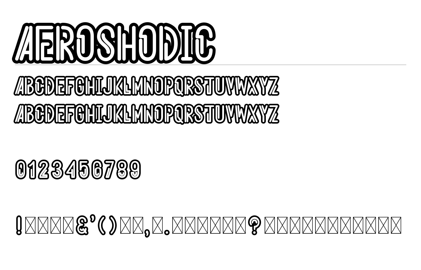 Aeroshodic Font preview