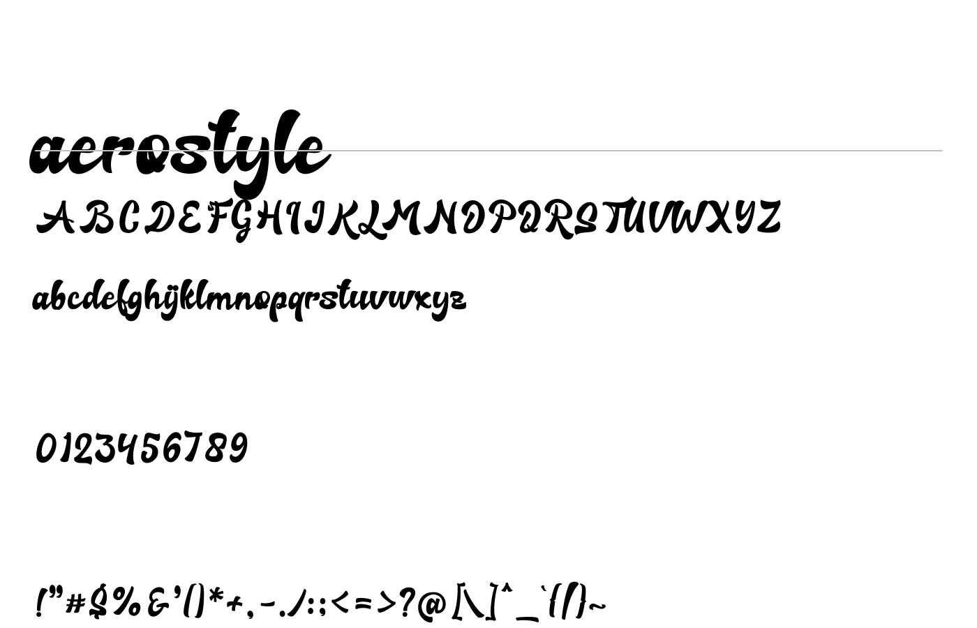 Aerostyle Font preview